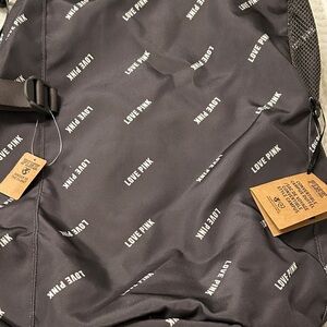 PINK Victoria's Secret Black Backpack with White Accents